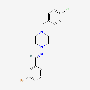 molecular formula C18H19BrClN3 B5590196 N-(3-bromobenzylidene)-4-(4-chlorobenzyl)-1-piperazinamine 