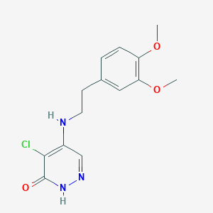 molecular formula C14H16ClN3O3 B5590229 4-chloro-5-((3,4-dimethoxyphenethyl)amino)pyridazin-3(2H)-one 