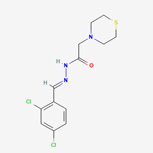 molecular formula C13H15Cl2N3OS B5590265 N-[(E)-(2,4-dichlorophenyl)methylideneamino]-2-thiomorpholin-4-ylacetamide 