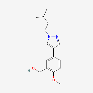 molecular formula C16H22N2O2 B5590425 {2-methoxy-5-[1-(3-methylbutyl)-1H-pyrazol-4-yl]phenyl}methanol 