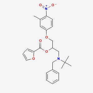 molecular formula C26H30N2O6 B5590472 2-[benzyl(tert-butyl)amino]-1-[(3-methyl-4-nitrophenoxy)methyl]ethyl 2-furoate 