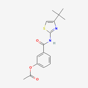 molecular formula C16H18N2O3S B5590525 [3-[(4-Tert-butyl-1,3-thiazol-2-yl)carbamoyl]phenyl] acetate 