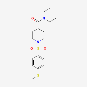 molecular formula C17H26N2O3S2 B5590625 N,N-diethyl-1-{[4-(methylsulfanyl)phenyl]sulfonyl}piperidine-4-carboxamide 