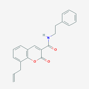 molecular formula C21H19NO3 B5590665 2-oxo-N-(2-phenylethyl)-8-(prop-2-en-1-yl)-2H-chromene-3-carboxamide 