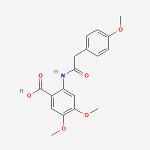 molecular formula C18H19NO6 B5590685 4,5-DIMETHOXY-2-[2-(4-METHOXYPHENYL)ACETAMIDO]BENZOIC ACID 