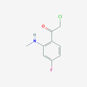 molecular formula C9H9ClFNO B055907 2-Chloro-1-[4-fluoro-2-(methylamino)phenyl]ethanone CAS No. 123732-73-0