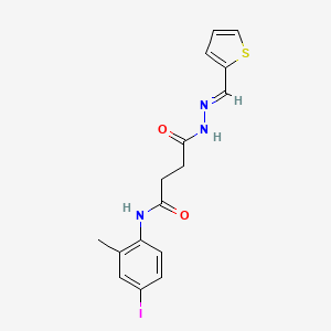 molecular formula C16H16IN3O2S B5590749 N-(4-Iodo-2-methylphenyl)-3-{N'-[(E)-(thiophen-2-YL)methylidene]hydrazinecarbonyl}propanamide 