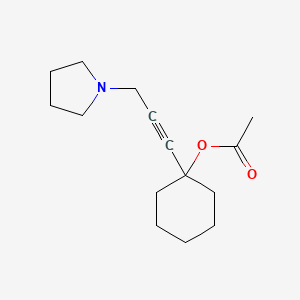 molecular formula C15H23NO2 B5590983 [1-(3-Pyrrolidin-1-ylprop-1-ynyl)cyclohexyl] acetate 