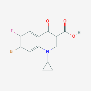 molecular formula C14H11BrFNO3 B055911 7-Bromo-1-cyclopropyl-6-fluoro-5-methyl-4-oxo-1,4-dihydroquinoline-3-carboxylic acid CAS No. 119916-34-6