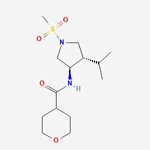 molecular formula C14H26N2O4S B5591157 N-[(3R,4S)-1-methylsulfonyl-4-propan-2-ylpyrrolidin-3-yl]oxane-4-carboxamide 