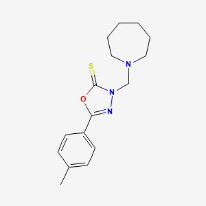 molecular formula C16H21N3OS B5591377 3-[(AZEPAN-1-YL)METHYL]-5-(4-METHYLPHENYL)-2,3-DIHYDRO-1,3,4-OXADIAZOLE-2-THIONE 
