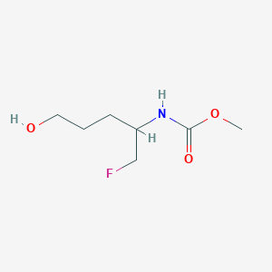 molecular formula C7H14FNO3 B055916 Methyl 1-(fluoromethyl)-4-hydroxybutylcarbamate CAS No. 124211-05-8