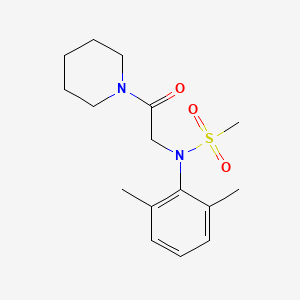 molecular formula C16H24N2O3S B5591925 N-(2,6-dimethylphenyl)-N-[2-oxo-2-(piperidin-1-yl)ethyl]methanesulfonamide 