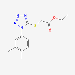 molecular formula C13H16N4O2S B5592145 ETHYL 2-{[1-(3,4-DIMETHYLPHENYL)-1H-1,2,3,4-TETRAZOL-5-YL]SULFANYL}ACETATE 