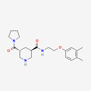 molecular formula C21H31N3O3 B5592205 (3R,5R)-N-[2-(3,4-dimethylphenoxy)ethyl]-5-(pyrrolidine-1-carbonyl)piperidine-3-carboxamide 