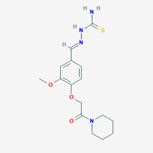 molecular formula C16H22N4O3S B5592208 [(E)-[3-methoxy-4-(2-oxo-2-piperidin-1-ylethoxy)phenyl]methylideneamino]thiourea 