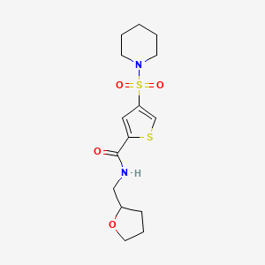 molecular formula C15H22N2O4S2 B5592318 N-(oxolan-2-ylmethyl)-4-piperidin-1-ylsulfonylthiophene-2-carboxamide 