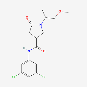 molecular formula C15H18Cl2N2O3 B5592420 N-(3,5-dichlorophenyl)-1-(1-methoxypropan-2-yl)-5-oxopyrrolidine-3-carboxamide 