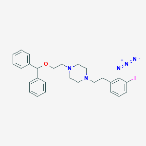 molecular formula C27H30IN5O B055926 1-[2-(2-Azido-3-iodophenyl)ethyl]-4-(2-benzhydryloxyethyl)piperazine CAS No. 123632-48-4