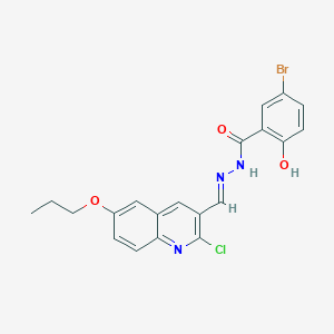 molecular formula C20H17BrClN3O3 B5592635 5-bromo-N-[(E)-(2-chloro-6-propoxyquinolin-3-yl)methylideneamino]-2-hydroxybenzamide 