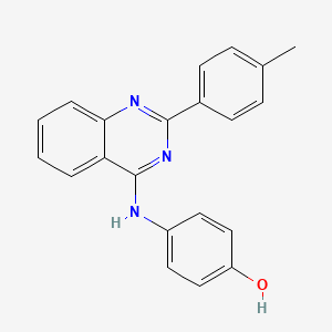 molecular formula C21H17N3O B5592863 4-{[2-(4-Methylphenyl)quinazolin-4-yl]amino}phenol 
