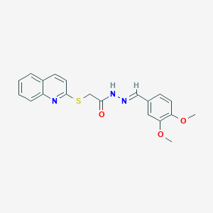 molecular formula C20H19N3O3S B5592878 N-[(E)-(3,4-dimethoxyphenyl)methylideneamino]-2-quinolin-2-ylsulfanylacetamide 