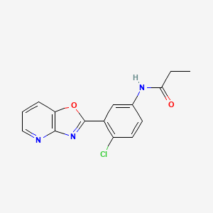 molecular formula C15H12ClN3O2 B5592949 N-(4-CHLORO-3-{[1,3]OXAZOLO[4,5-B]PYRIDIN-2-YL}PHENYL)PROPANAMIDE 