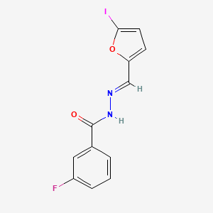 molecular formula C12H8FIN2O2 B5593004 3-fluoro-N'-[(E)-(5-iodofuran-2-yl)methylidene]benzohydrazide 