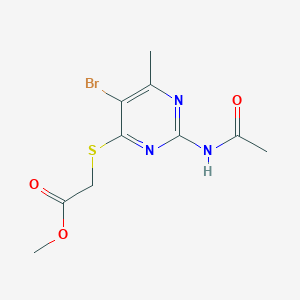 molecular formula C10H12BrN3O3S B5593025 METHYL 2-[(5-BROMO-2-ACETAMIDO-6-METHYLPYRIMIDIN-4-YL)SULFANYL]ACETATE 