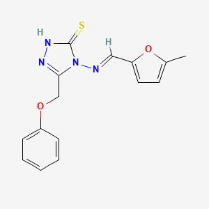 molecular formula C15H14N4O2S B5593111 4-(((5-ME-2-FURYL)METHYLENE)AMINO)-5-(PHENOXYMETHYL)-4H-1,2,4-TRIAZOLE-3-THIOL 