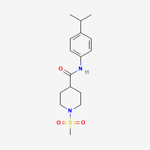 molecular formula C16H24N2O3S B5593140 1-Methanesulfonyl-piperidine-4-carboxylic acid (4-isopropyl-phenyl)-amide 