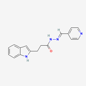 molecular formula C17H16N4O B5593159 3-(1H-indol-2-yl)-N-[(E)-pyridin-4-ylmethylideneamino]propanamide 