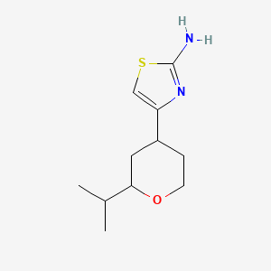 molecular formula C11H18N2OS B5593182 2-Thiazolamine, 4-[tetrahydro-2-(1-methylethyl)-2H-pyran-4-yl]- CAS No. 88572-06-9