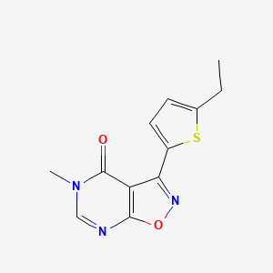 molecular formula C12H11N3O2S B5593185 3-(5-Ethylthiophen-2-yl)-5-methyl-[1,2]oxazolo[5,4-d]pyrimidin-4-one 