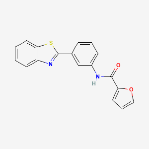 molecular formula C18H12N2O2S B5593305 N-[3-(1,3-benzothiazol-2-yl)phenyl]furan-2-carboxamide 