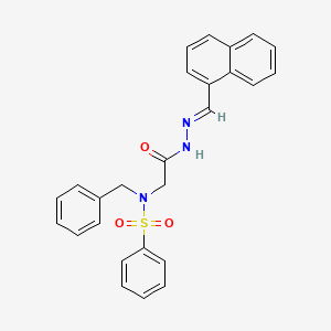 molecular formula C26H23N3O3S B5593406 N-benzyl-N-{2-[(2E)-2-(naphthalen-1-ylmethylidene)hydrazinyl]-2-oxoethyl}benzenesulfonamide (non-preferred name) 