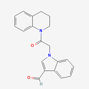molecular formula C20H18N2O2 B5593452 1-[2-OXO-2-(1,2,3,4-TETRAHYDROQUINOLIN-1-YL)ETHYL]-1H-INDOLE-3-CARBALDEHYDE 