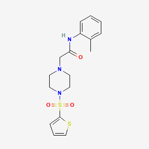 molecular formula C17H21N3O3S2 B5593587 N~1~-(2-METHYLPHENYL)-2-[4-(2-THIENYLSULFONYL)PIPERAZINO]ACETAMIDE 