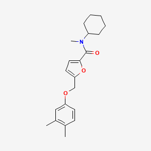 molecular formula C21H27NO3 B5593671 N-cyclohexyl-5-[(3,4-dimethylphenoxy)methyl]-N-methylfuran-2-carboxamide 