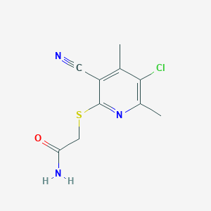 molecular formula C10H10ClN3OS B5593754 2-[(5-Chloro-3-cyano-4,6-dimethylpyridin-2-yl)sulfanyl]acetamide 