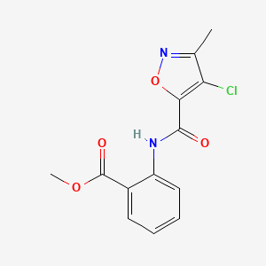 molecular formula C13H11ClN2O4 B5593763 METHYL 2-(4-CHLORO-3-METHYL-1,2-OXAZOLE-5-AMIDO)BENZOATE 