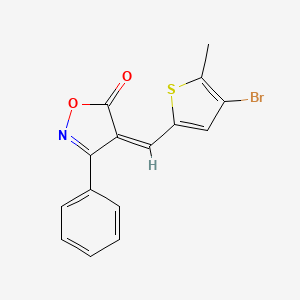 molecular formula C15H10BrNO2S B5593809 (4Z)-4-[(4-BROMO-5-METHYLTHIOPHEN-2-YL)METHYLIDENE]-3-PHENYL-4,5-DIHYDRO-1,2-OXAZOL-5-ONE 