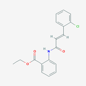 molecular formula C18H16ClNO3 B5593921 ethyl 2-{[3-(2-chlorophenyl)acryloyl]amino}benzoate 