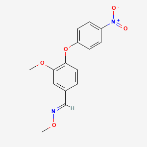 molecular formula C15H14N2O5 B5593996 (E)-N-methoxy-1-[3-methoxy-4-(4-nitrophenoxy)phenyl]methanimine 