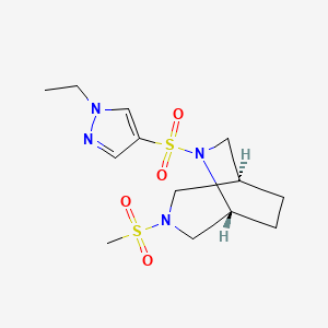 molecular formula C13H22N4O4S2 B5594009 (1S,5R)-6-(1-ethylpyrazol-4-yl)sulfonyl-3-methylsulfonyl-3,6-diazabicyclo[3.2.2]nonane 