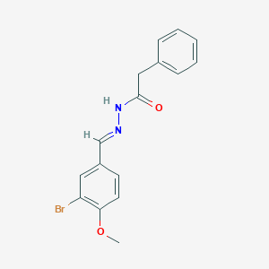 molecular formula C16H15BrN2O2 B5594056 N'-[(E)-(3-bromo-4-methoxyphenyl)methylidene]-2-phenylacetohydrazide 