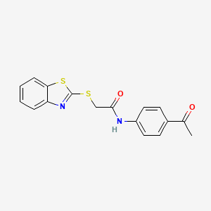 molecular formula C17H14N2O2S2 B5594193 N-(4-acetylphenyl)-2-(1,3-benzothiazol-2-ylsulfanyl)acetamide 
