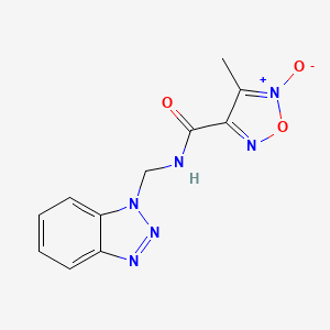 molecular formula C11H10N6O3 B5594201 N-(benzotriazol-1-ylmethyl)-4-methyl-5-oxido-1,2,5-oxadiazol-5-ium-3-carboxamide 