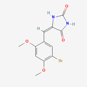 molecular formula C12H11BrN2O4 B5594226 (5E)-5-[(5-bromo-2,4-dimethoxyphenyl)methylidene]imidazolidine-2,4-dione 