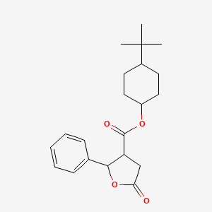 molecular formula C21H28O4 B5594245 (4-Tert-butylcyclohexyl) 5-oxo-2-phenyloxolane-3-carboxylate 